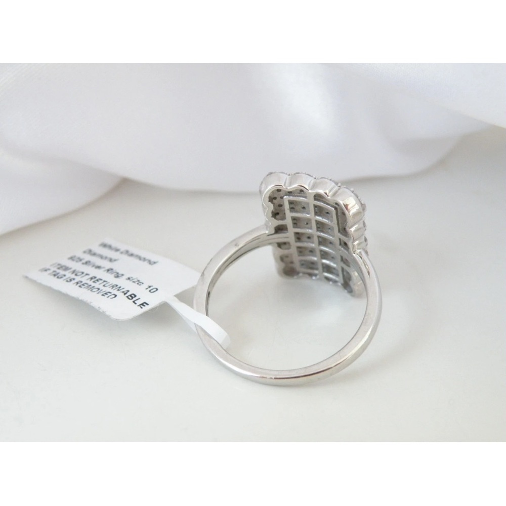 Elegant platinum over sterling silver 1carat natural diamonds - Picture 3 of 4